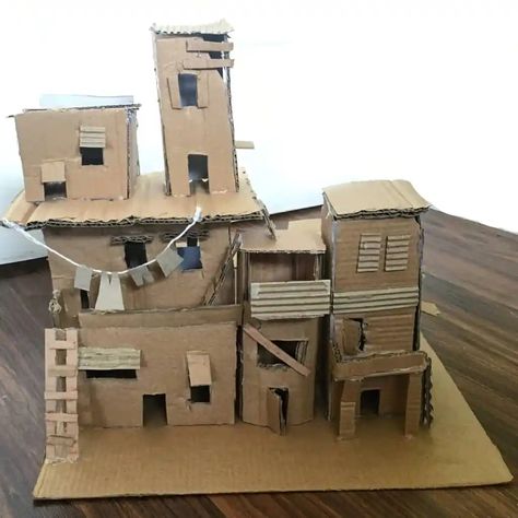 Cardboard City Buildings Art Projects, Ks3 Architecture Project, Creative 3d Art Projects, 3d Project Ideas, 3d Cardboard Art, Art Projects 3d, Cardboard Buildings, Cardboard Building, Building Diorama