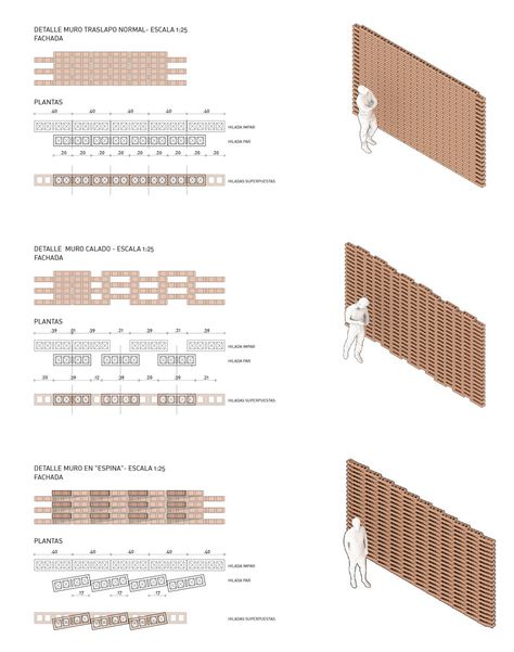 Gallery of El Recreo Kindergarten / DARP - 24 Social Housing Architecture, Architecture Design Presentation, Materials Board Interior Design, Brick Projects, Stone Wall Design, Cladding Design, Brick Cladding, Brick Detail, Facade Material