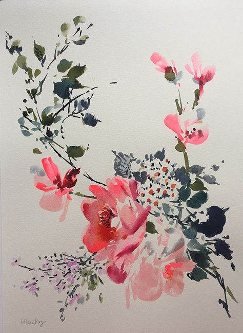 Helen Dealtry, Painterly Florals, Loose Florals, Loose Watercolor Paintings, Loose Watercolor Flowers, Painted Florals, Watercolor Bouquet, Loose Watercolor, Watercolor Sketchbook