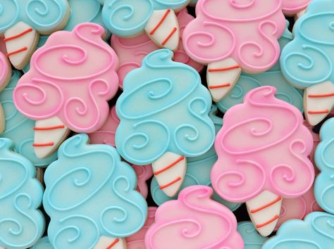 Cotton Candy - SWEET SUGAR BELLE Candy Cookies Decorated, Cotton Candy Cookies, Cotton Candy Party, Circus Cookies, Sweet Sugarbelle, Flooding Cookies, Cookie Crisp, Food Cookies, Candy Birthday Party