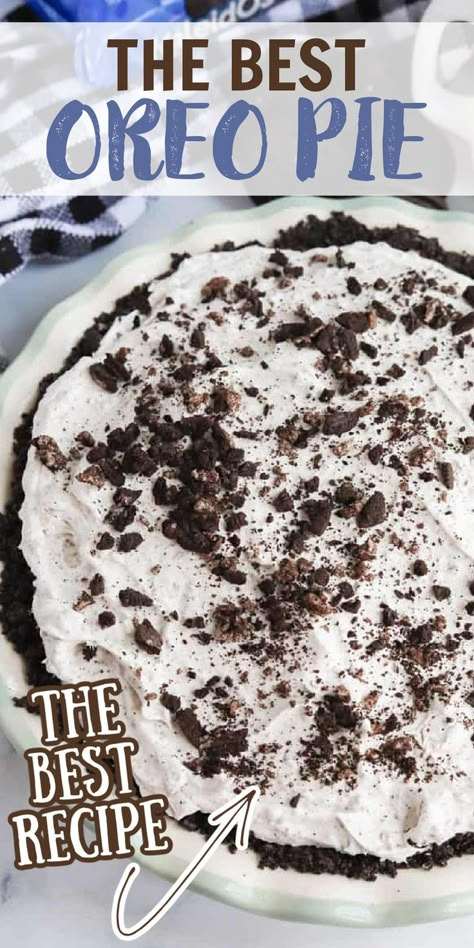 Oreo Cream Pie, Oreo Pie Recipe, No Bake Oreo Pie, Oreo Dessert Easy, Easy Cream Pie, Pudding Pie Recipes, Baking Recipes Pie, Oreo Pie, Oreo Dessert Recipes