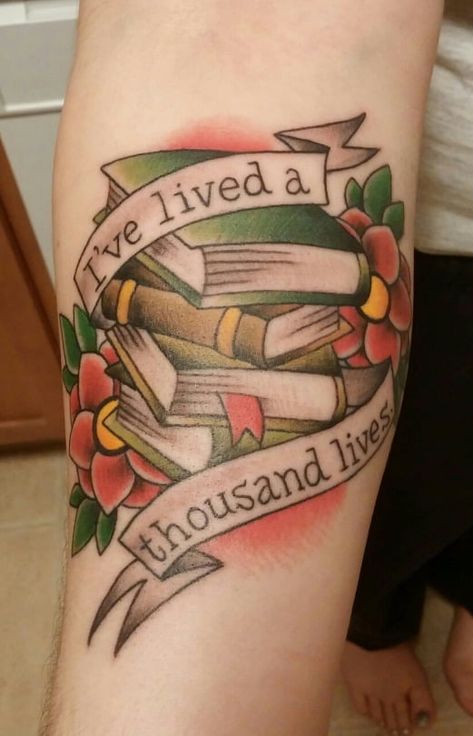 British Tattoo, 42 Tattoo, Bookish Tattoos, Traditional Books, American Tattoos, Mermaid Tattoo, Traditional Tattoo Design, 1 Tattoo, Book Tattoo