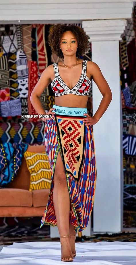 Maxhosa by Laduma - South Africa 🇿🇦 Maxhosa By Laduma, Xhosa Traditional Dresses, Xhosa Attire, African Wedding Attire, African Inspired Clothing, African Queen, Traditional Attire, African Wedding, African Design