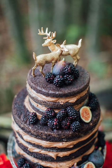 We found tons of amazing unfrosted wedding cakes! Whether you're a rustic bride, traditional, modern or boho bride, you'll find a naked wedding cake you love. Torte Cakes, Fruits Decoration, Wedding Cake Toppers Unique, Fall Wedding Color Palette, Enchanted Forest Wedding, Wedding Cake Recipe, Foto Photo, Fruit Decorations, Fall Wedding Cakes