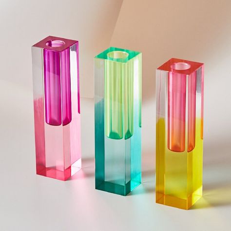 Pillar Vases, Nordic Room, Vase Transparent, Acrylic Vase, Modern Rainbow, Desktop Organizer, Décor Boho, Cylinder Shape, Floral Display