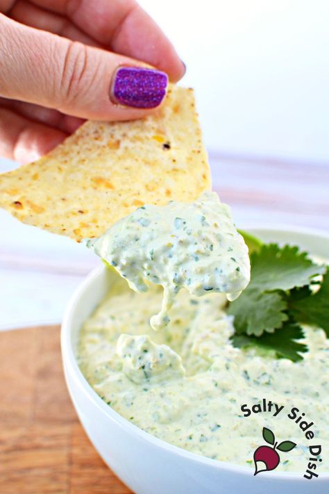 "Cardi B Dip" AKA Viral Avocado Jalapeno Dip | Salty Side Dish Spicy Jalapeno Dip, Avacado Jalapeños Dip, Cardi B Jalapeño Dip, Avocado Jalapeño Dip, Cardi B Dip, Cardi B Dip Recipe, Avocado Jalapeno Dip, Cheese Jalapeno Dip, Best Chip Dip