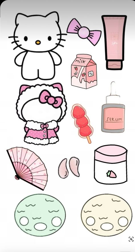 Hello Kitty Paper, Hello Kitty Colouring, Free Printable Paper Dolls, Diy Hello Kitty, Kitty Crafts, Pink Wallpaper Hello Kitty, Hello Kitty Printables, Paper Doll Printable Templates, Hello Kitty Colouring Pages