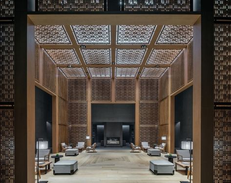 Kerry Hill Aman Hotel Lobby, Aman Yangyun, Aman Hotel, Kerry Hill Architects, Kerry Hill, Antique House, Contemporary Hotel, Lobby Interior, Lobby Design