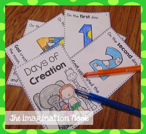 Classroom Freebies Too: Days of Creation Booklet Seven Days Of Creation, School Starts Tomorrow, Creation Activities, 7 Days Of Creation, Creation Bible, Preschool Bible Lessons, Bible Story Crafts, Days Of Creation, Preschool Bible