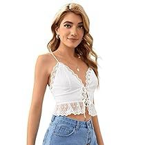 Crop Top Shirt, Crop Top Shirts, Cami Crop Top, Cami Tanks, Women Lace, Lace Trim, Spaghetti Strap, Top Shirt, Spaghetti