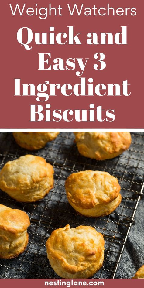 Whip up a batch of WW Quick and Easy 3 Ingredient Biscuits for a healthy dinner side! These biscuits are super simple and only need flour, yogurt, and butter. In just 20 minutes, you'll have fluffy, delicious biscuits that pair perfectly with soups, stews, or even breakfast dishes. No need to be a pro in the kitchen; just mix, roll, and bake. Enjoy warm biscuits with minimal effort and maximum taste. Ideal for those following Weight Watchers, with only 2 points per biscuit. Easy Biscuit Recipe 3 Ingredients, 3 Ingredient Biscuits, 3 Ingredient Biscuit Recipe, 2 Ingredient Biscuits, Weight Watchers Food Points, Cheesy Biscuit, Easy Biscuit Recipe, Yummy Biscuits, Dinner Side