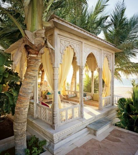 Outdoor Living Pavilion Poolside Cabana, Style Marocain, Backyard Retreat, Design Exterior, Bath Tub, Outdoor Rooms, Design Case, Architectural Digest, My Dream Home