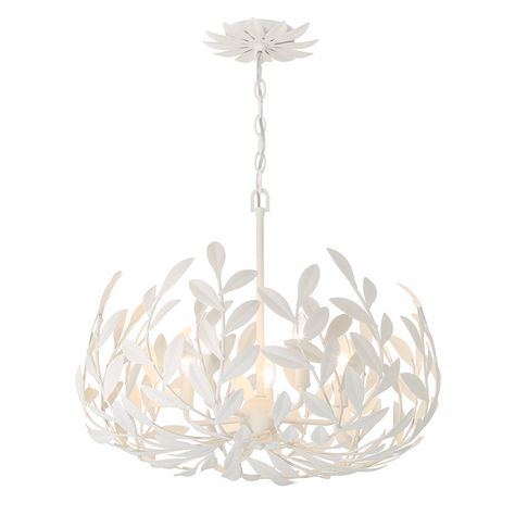 Aumiller 5 Light Matte White Chandelier Boho Chandelier, Crystorama Lighting, Rhythmic Pattern, Floral Chandelier, White Chandelier, Globe Chandelier, 5 Light Chandelier, Linear Pendant, Candelabra Bulbs