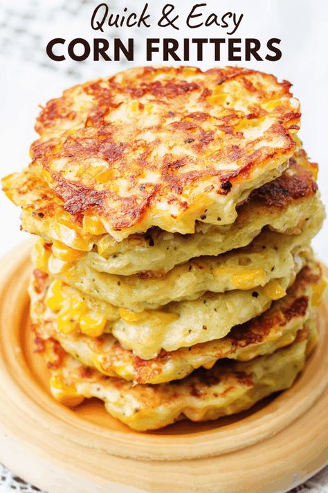 Kid Friendly Snacks, Fresh Corn Recipes, Corn Fritter, Corn Recipes Side Dishes, Vegetarian Snack, Corn Fritter Recipes, Healthy Vegetarian Snacks, Easy Corn, Corn Dishes