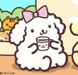 Pompompurin And Macaroon Matching Pfp, Macaroon Hello Kitty Character, Poron Sanrio Png, Macaroon Sanrio, Hello Kitty Aesthetic, Hello Kitty Characters, Cute Cartoon Characters, Bad Bunny, Hello Kitty Art