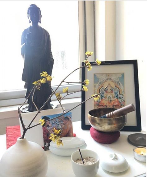 Q&A Sunday: Best Feng Shui Location for an Altar or Shrine — Anjie Cho Bagua Map, Buddhist Shrine, Buddhist Altar, New York City Apartment, Home Altar, Convex Mirror, Sacred Places, Art Practice, Ikebana