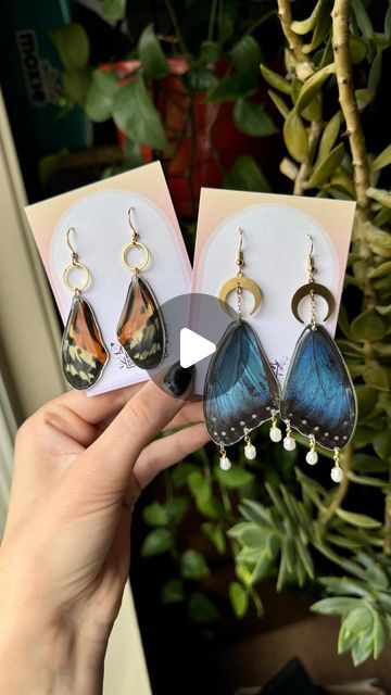 Resin Butterfly Earrings, Butterfly Earrings Diy, Butterfly Resin, Resin Butterfly, Resin Artist, Polymer Clay Resin, Real Butterfly Wings, Butterfly Wing Earrings, Resin Jewelry Diy