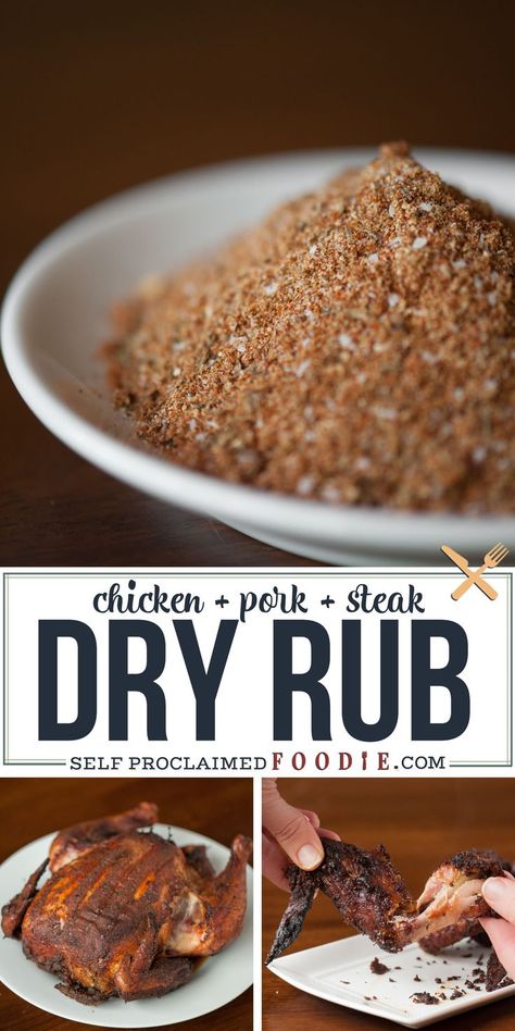 This flavorful and versatile One Spoon Dry Rub is quick and easy to mix together and can be used on any kind of meat. Rub, refrigerate, cook and enjoy! #dryrub #pork #chicken #steak #best Bbq List, Pork Rub Recipe, Pork Roasts, Pork Dry Rubs, Rib Rub Recipe, Spice Rubs, Dry Rub Recipes, Dry Rubs, Rib Rub