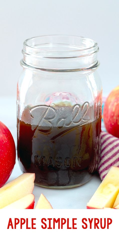 Apple Simple Syrup, Apple Syrup Recipe, Homemade Coffee Syrup, Brown Sugar Simple Syrup, Fall Coffee Drinks, Apple Brown Sugar, Macchiato Recipe, Simple Syrup Recipe, Soda Syrup