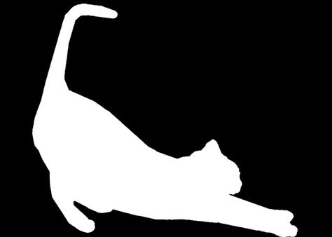 Stretching Cat, Cat Outline, Cat Stretching, Outline Illustration, Animal Wall Decals, Tag Image, Silhouette Images, Cat Silhouette, Black Silhouette