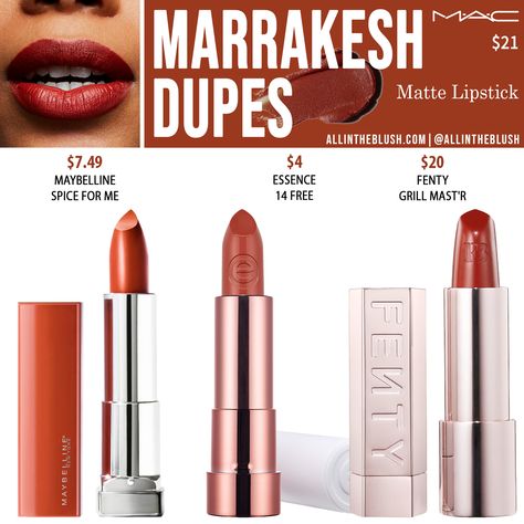 Mac Marrakesh Lipstick, Essence Lipstick, Mocha Lipstick, Soft Autumn Makeup, Lip Color Shades, Autumn Olive, Maybelline Lipstick, Blush Lipstick, Mac Matte Lipstick