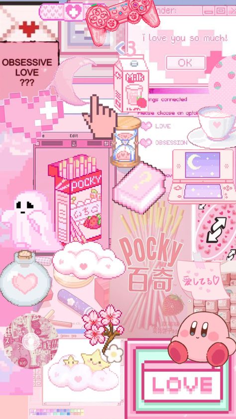 #pink #kawaii #fyp #wallpaper #aesthetic #gamer #cute #vintage Gamer Aesthetic Wallpaper, Gamer Wallpaper, Gamer Aesthetic, Pink Games, Kawaii Games, My Melody Wallpaper, Pink Kawaii, Gamer Room, Pretty Wallpapers Backgrounds