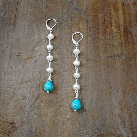 EXTRA LONG EARRINGS - Swing Earrings, Gifts for Women, Popular Jewelry, Good Causes, Turquoise and Pearls, Summer Jewelry, Under 20 dollars http://etsy.me/2CJcZlT #jewelry #earrings #birthday #leverback #silver #girls #pearl #earlobe #handmadejewelry Extra Long Earrings, Troy Ny, Wire Wrapped Jewelry Diy, 20 Dollars, Jewelry Post, Dog Jewelry, Popular Jewelry, Dangly Earrings, Wrapped Jewelry