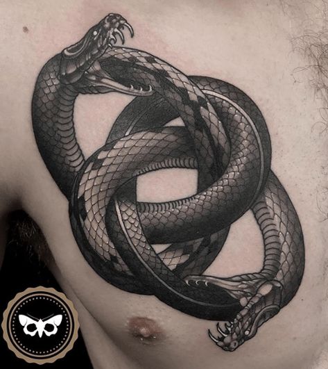 91 SHOCKING JORMUNGANDR TATTOOS: Meanings, Tattoo Ideas & Tattoo Designs - TATTOOGOTO Snake Ouroboros Tattoo, Ouroboros Tattoo Men, Ouroboros Tattoo Design, Jormungandr Tattoo, Ouroboros Art, Ouroboros Tattoo, Cobra Tattoo, Serpent Tattoo, Knot Tattoo