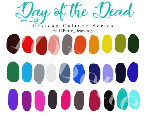 Voodoo Color Palette, Mexican Color Palette Mexico, Frida Color Palette, Oaxaca Color Palette, Day Of The Dead Color Palette, Mexican Color Palette, Mexico Day Of The Dead, Mexican Colors, Day Of The Dead Art