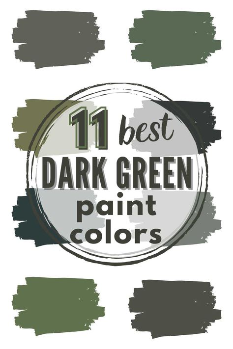 11 Best Dark Green Paint Colors For A Tranquil Home Dark Green Cabin Exterior Paint, Forest Green Paint Color Accent Walls, Best Emerald Green Paint Colors Bedroom, Deep Green Exterior Paint, Deep Green Painted Furniture, Dark Green Statement Wall, Dark Green Black Paint Color, Forest Green Wall Color, Darker Green Paint Colors