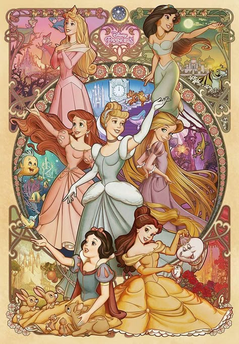 Disney Kızları, Disney Amor, Princesas Disney Anime, The Disney Princesses, All Disney Princesses, Images Disney, Disney Princess Fashion, Disney Posters, Disney Collage