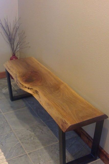 Live Edge Ideas, Live Edge Wood Projects, Live Edge Projects, Rustic Wood Bench, Edge Ideas, Walnut Bench, Live Edge Bench, Diy Wood Bench, Live Edge Furniture