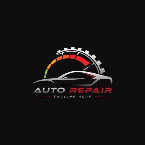 Logotipo de servicio de reparación de au... | Premium Vector #Freepik #vector #motor #logo-taller #motor-logo #mecanico-logo Car Garage Logo Design, Car Dealership Logo, Car Service Logo, Vector Motor, Motor Logo, Garage Logo, Dance Logo, Car Logo Design, Book Repair