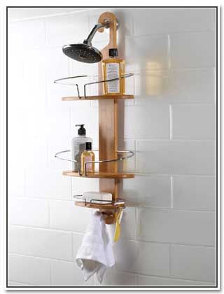 umbra wood shower caddy Bamboo Shower Caddy, Bathroom Storage Caddy, Ikea Bathroom Accessories, White Bathroom Storage, Bathroom Caddy, Shower Rack, Ikea Bathroom, Bamboo Bathroom, Shower Storage