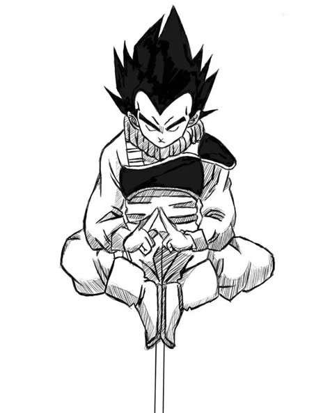 Vegeta Pfp, Black And White, White, Black