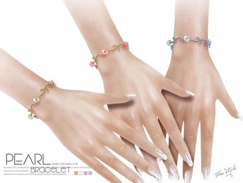 The Pearl  bracelet for female  sims,  4 colors inside.  Found in TSR Category 'Sims 4 Female Bracelets' Sims 4 Jewelry, Cc Jewelry, Sims 4 Cc Accessories, Sims 4 Nails, Sims Accessories, Sims 4 Piercings, Pelo Sims, Female Sims, Sims 4 Dresses