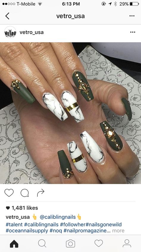 @Skyefernandes Olive Nails, Water Nails, Marble Nail Designs, Marble Nails, Hot Nails, Fancy Nails, Dope Nails, Creative Nails, Matte Nails