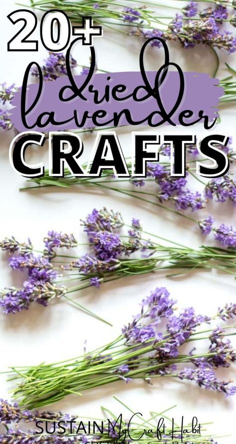 Dry Lavender Diy, Lavender Projects Easy Diy, Dried Lavender Diy Ideas, Things To Do With Lavender Buds, Dried Lavender Uses Decor, Dried Lavender Wreath, Crafts With Lavender, Lavender Wands Diy How To Make, Drying Lavender Diy