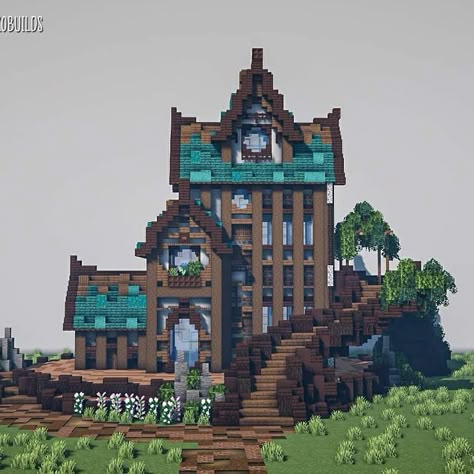 Minecraft Tutorials & Builds (@minecraftible) posted on Instagram: “Fantasy Mansion 🧚🧜 ⬇️ FOLLOW ⬇️ @minecraftible @minecraftible ━━━━━━━━━━━━━━━━━━ Credit: @Tokobuilds ━━━━━━━━━━━━━━━━━━ Save the post for…” • Jan 26, 2021 at 2:45pm UTC Minecraft Knowledge, Dsmp Oc, Elven House, Fantasy Mansion, Minecraft Fantasy House, Mc Builds, Minecraft Mansion, Minecraft Structures, Minecraft House Plans