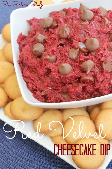 Red Velvet Cheesecake Dip Recipe on MyRecipeMagic.com Cheesecake Dip Recipe, Valentines Cookies, Velvet Cheesecake, Party Dip, Cheesecake Dip, Red Velvet Cheesecake, Sweet Dips, Dessert Party, Bowl Food