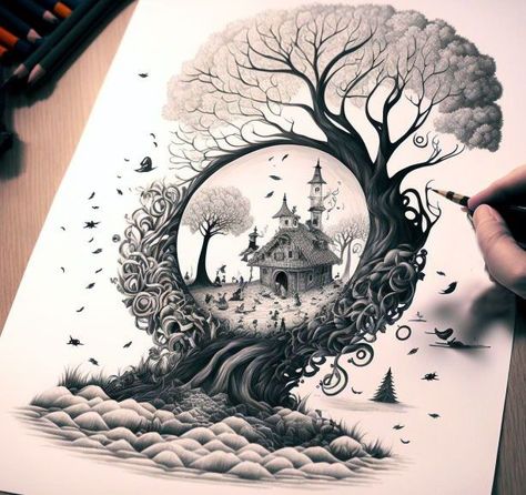 With these simple steps, you can create a stunning Trending Drawing, Amazing Drawing Ideas, Pencil Creative, Pen Art Work, Nourish Your Soul, Wreath Drawing, Beautiful Sketches, Cool Pencil Drawings, Chique Outfits