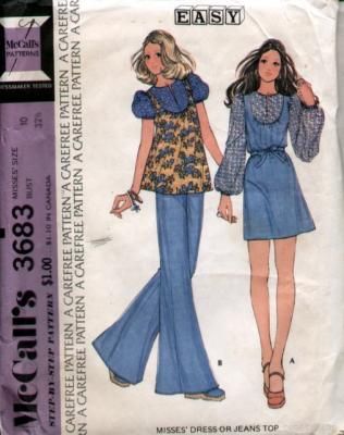 Patterned Dress Pants, 70s Sewing Patterns, 1970s Sewing Patterns, Patron Vintage, Robes Vintage, 60s And 70s Fashion, 70s Inspired Fashion, 70s Outfits, Vintage Dress Patterns