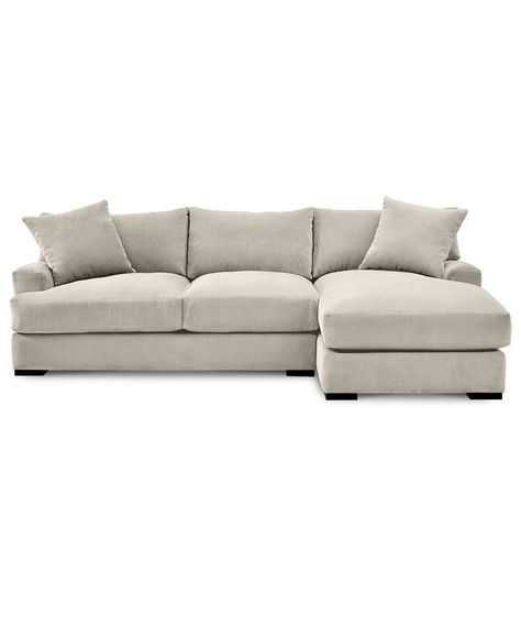 Rhyder 2-Pc. Fabric Sectional Sofa with Chaise, Created for Macy's Small Family Rooms, Ikea Sectional Sofa, Neutral Apartment, Sectional Sofa Ideas, Home Refresh Ideas, Chaise Couch, Ikea Sectional, Sectional Living Room Layout, Annie Sloan Furniture