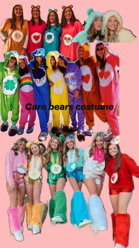 Care Bear Costume Ideas, Care Bear Halloween Costume, Care Bear Costume, Care Bears Halloween Costume, Trio Halloween Costumes, Bear Halloween, Halloween Costume Idea, Bear Costume, Care Bear