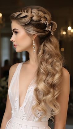 Wedding Hair Braid, Romantic Waves, Intricate Braids, Wedding Hair Trends, Winter Wedding Hair, Bob Hair Color, Elegant Updos, Hair Mistakes, Halloween Accessories Hair