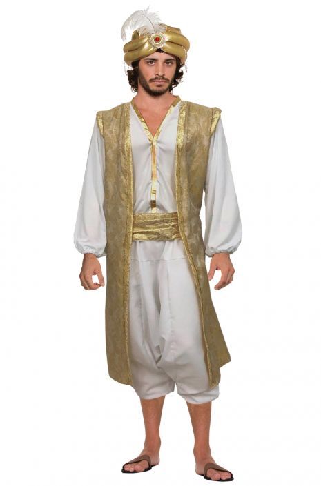 Royal Desert Prince Adult Costume Arabian Costumes, Arabian Costume, Aladdin Costume, Costumes For Men, Prince Costume, Vest And Pants, Wedding Backdrop Design, Men's Robes, Fancy Dress Up