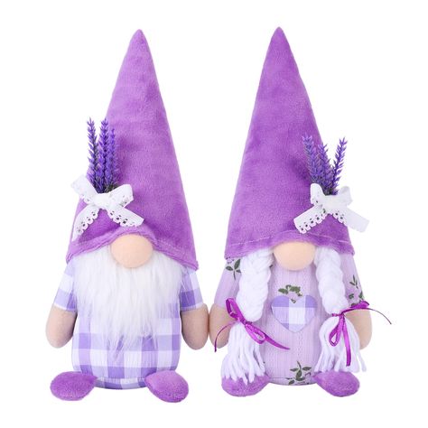 PRICES MAY VARY. 【Lavender Gnomes Decor】You will receive 2 pieces of lavender gnomes decor, enough for your daily use needs. This Mr and Mrs lavender gnomes have lovely purple colors and cute appearance, holding a lavender flowers, surely add a unique spring atmosphere to you. 【High Quality Material】The spring gnome figurines are completely handmade, made of plush and felt material with exquisite craftsmanship, it has a purple body, long white beard, cute nose. Comfortable to touch, not easy to Gnome Figurines, Gnomes Decor, Gnome Gifts, Lavender Decor, Gnome Decor, Tier Tray Decor, Gnome Gift, Decorations For Home, White Beard