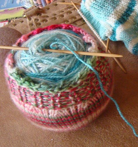 Stash Buster Knitting, Yarn Cozy, Yarn Bowls, Stash Buster, Knit Basket, Knit Dishcloth, Knitting Project Bag, Yarn Ball, Knit Stitch Patterns