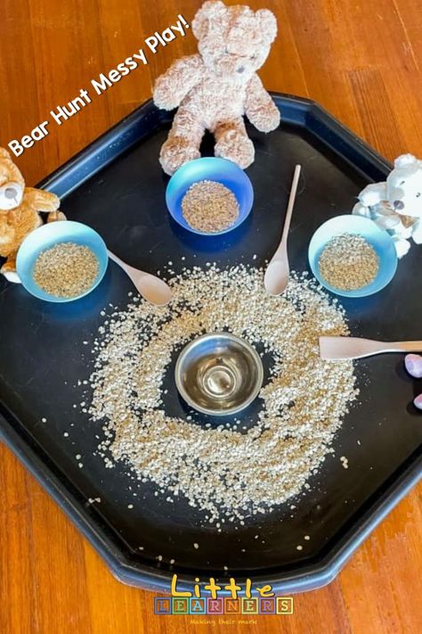 Check out this amzing video over on our Youtube! Explore the 'We're Going on a Bear Hunt' story through messy play 😁 Fantastic mark making & speech/ language opportunities which links to the EYFS. Let's go on a bear hunt! Going On A Bear Hunt, Nursery Planning, Bear Hunt, Eyfs Activities, Goldilocks And The Three Bears, Baby Learning Activities, Tuff Tray, Teddy Bear Picnic, Bear Theme