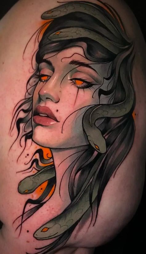 Traditional Medusa Tattoo Design, Traditional Tattoo Medusa, Neo Traditional Medusa Tattoo, Neo Traditional Medusa, Medusa Tattoo Design Simple, Traditional Medusa Tattoo, Tattoo Medusa, Medusa Tattoos, Medusa Drawing